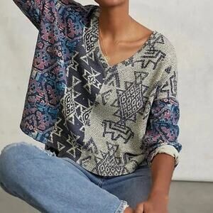 Anthropologie Pilcro Moira Thermal Waffle Knit Top Size S